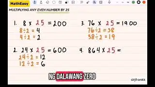 Math Tips on How to Multiply Any Even Number by 25 | Math Easy