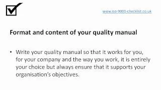 Why write a Quality Manual?