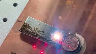 Octopus money clip, fiber laser engraved