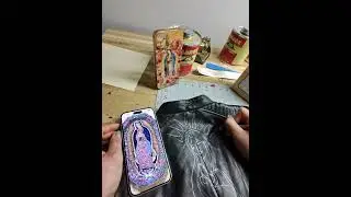 Drawing the Virgen de Guadalupe on a vintage leather jacket