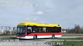 🚌Volvo 7900 Hybrid #802 🔑MPK Inowrocław 📟28➡ZEC-RĄBIN DWORZEC PKP