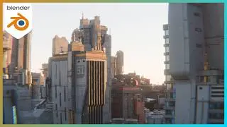 Создание научно-фантастического города с использованием Geo-Scatter и Greeble Town в Blender