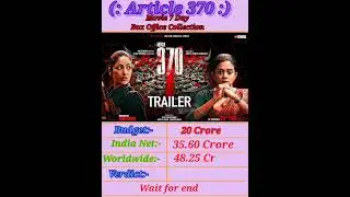 Article 370 Movie box office collection | Article 370 movie 7 day worldwide collection