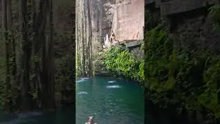Jumping in the Ik Kil Cenote in Mexico was amazing!!