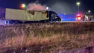 Semi fire closes Singing Hills exit on I-29 Southbound