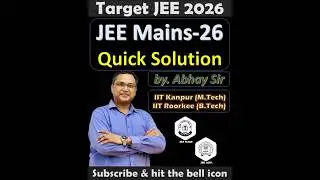 JEE MAINS 2026 QUESTION SOLVED WITH EASY TRICK