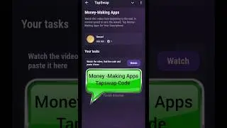 Money -Making Apps Tapswap new video code today 14 November|#tapswapcode
