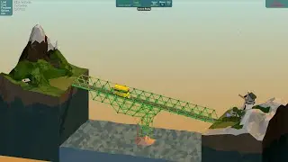 Poly Bridge Walkthrough - Desert Winds - 28m Wooden Highbridge