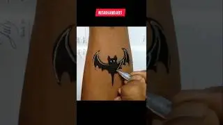 Halloween bat tattoo ✨✨ #halloween #batman #tattoo #viral #shorts #short