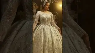 Amanda Novias long sleeve luxury wedding dress bling bling amazing sparkling wedding gown