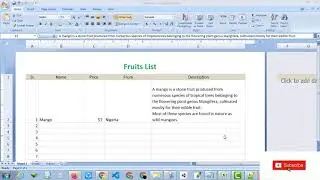 How to fix excel column height