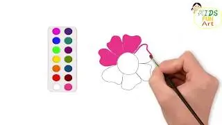 Drawing flower for toddlers and for kids fun coloring