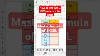How to replace 2 Different Text in Excel  #excelformula #exceltips #excelshorts #exceltricks #excel
