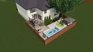 3D Backyard Deck Design with Swim Spa by Rideau Pools Ottawa