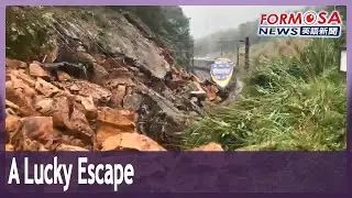 A lucky escape from rockslide for trains
