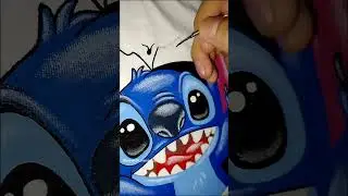 Pintando a Stitch. Pintura sobre tela. #shorts #shortvideo #parati #art #youtube #painting #fyp
