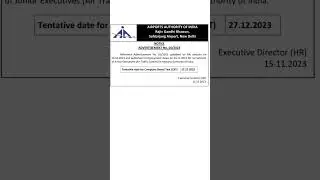AAI Junior Executives ( Air Traffic Control ) 2023 / Exam Date