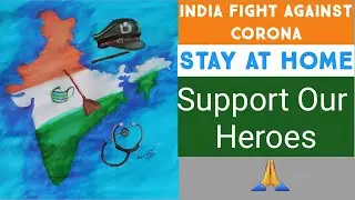 Save India from Corona Drawing | COVID-19 Drawing | Support Our Heroes #india # corona #art