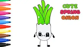 How To Draw Cute Spring Onion | Step By Step | Easy Cute Drawings