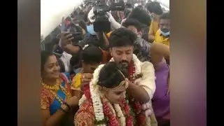 Madurai couple chartered aircraft wedding