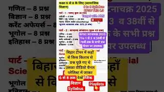 Tre 4 Syllabus 6 to 8 | Bpsc tre 4 exam pattern | BPSC TEACHER SYLLABUS in hindi  #tre4 #bpsctre4