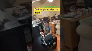 Online piano class at 11pm #education #daily #life #sf #summer #holiday #smart #boy