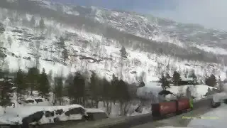 Full Train Ride in Norway from Dombas to Andalsnes (winter ride)