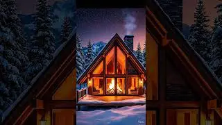 R&uuml;ya Gibi Dağ Evi ❄️ | Dreamy Snowy Cabin & Cozy Fireplace ASMR