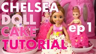 CHELSEA DOLL CAKE TUTORIAL! ep1! BARBIE PINK FOOD COOKING TIME