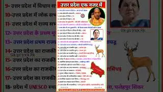 उत्तर प्रदेश एक नजर में || उत्तर प्रदेश सामान्य ज्ञान || Up Gk || Up Special Gk#upsc #gk #up #shorts