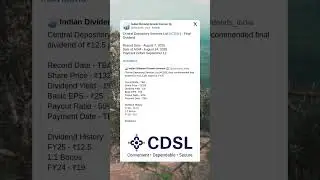 Central Depository Services Ltd has fixed Record Date for Final Dividend of FY25. #BreakingNews