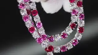 Tennis Chain | Pink Diamond Tennis Chain | Ruby Tennis Chain | Lab Diamond Tennis Necklace