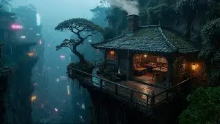 Lofi Rain &ndash; Zen Tea House Lo-fi in the Misty Neon City | For Study, Sleep, or Relaxation | 4K