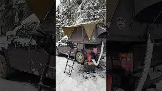 snow camping #snow #camping #diesel #heater #ridgeline #tent #rooftoptents #alberta #britishcolumbia