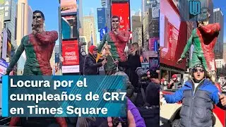 🎉 ¡Times Square celebra los 40 de Cristiano Ronaldo con estatua y épico 