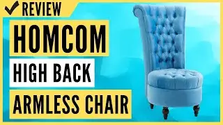 HOMCOM Retro Button Tufted Royal Design High Back Armless Chair