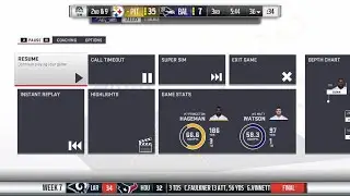 Madden 19 fantasy franchise playthrough Year 28 Week 7