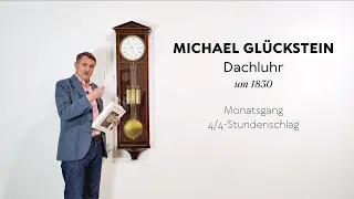 Dachluhr von Michael Gl&uuml;ckstein | Antike Wiener Pendeluhr | Monatsgang, 4/4-Stundenschlag