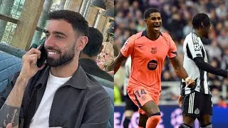 Bruno Fernandes, Sancho & Manchester United react to Marcus Rashford goals for Barcelona 