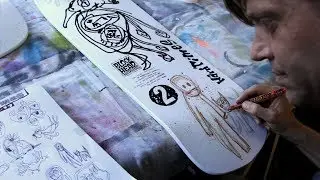 Blockhead Skateboards Hard Times Ron Cameron hand painted skARTplanks pt.1