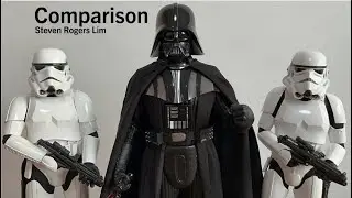 Hot Toys Comparison Darth Vader DX28 Star Wars Obi Wan Kenobi (miniseries) with Stormtroopers 1:6