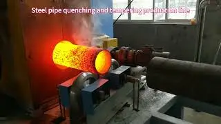 Steel pipe induction quenching and tempering Production line #quenching #steel #furnace #steelpipes