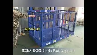 MOSTAR 1500kg Single post small cargo lift for lifting goods to upper floor