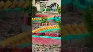 Old Plastic Bottles Garden Beautification #gardendecor #plasticbottlecraft #uttarakhand  #shorts