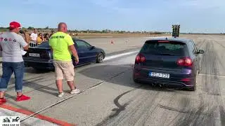VW GOLF R32 MK5 vs Opel Calibra 2.0 8v drag race 1/4 mile 🚦🚗 - 4K