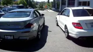 BMW E63 M6 with Tubi Exhaust vs Mercedes C63 AMG Stock Exhaust (Both with Resonator Delete).MPG