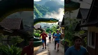 Giant Snake and Peoples  #giantanimal