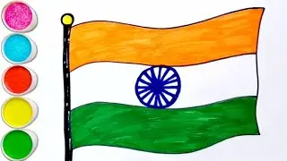 Indian Flag Drawing | How to Draw National Flag Of India Easy Steps | Republic Day Drawing