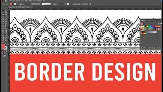 Textile design - Border design seamless brush pattern