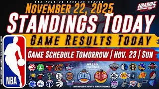 NBA Standings Today as of November 22, 2025 | Game Results Today | Games Tomorrow | Nov. 23 | Sun